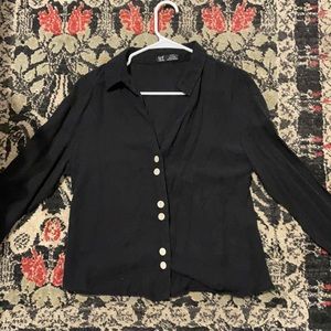 Zara Black Button Up EUC